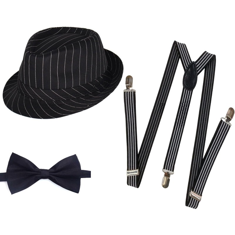 1920s Mens Costume Fedora Hat  - đánh giá và giá Bow Tie Pre Tied