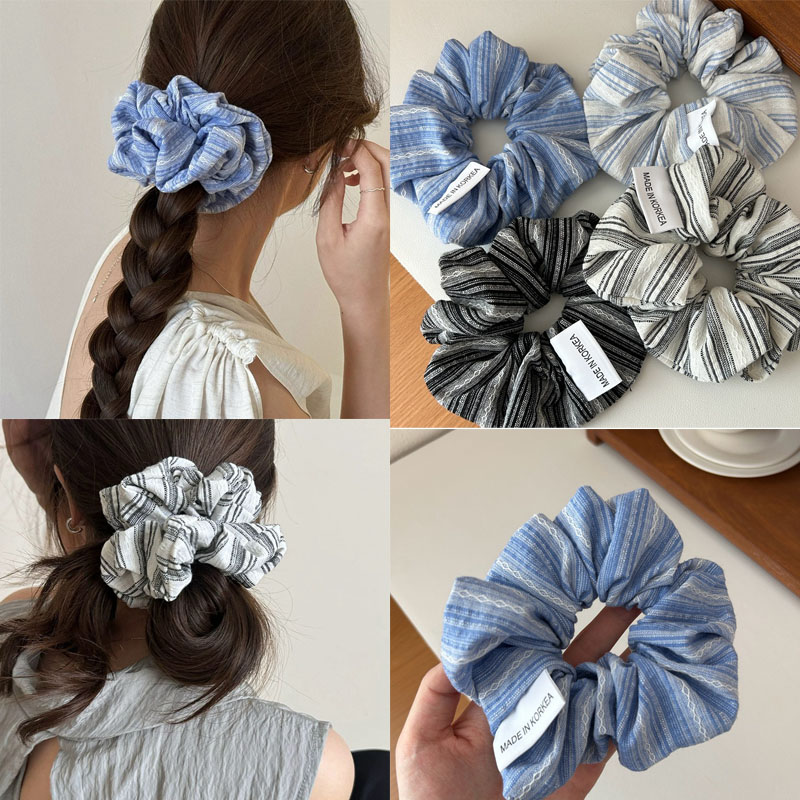 2024 Korea Fashion Stripe Hair - đánh giá và giá Silk Tie Striped