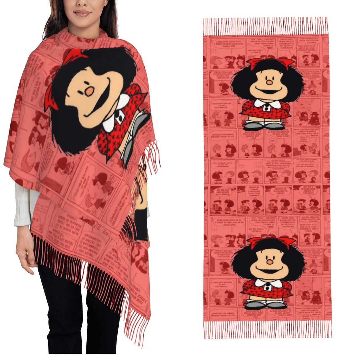 Women's Tassel Scarf Mafaldas  - đánh giá và giá Pashmina Wrap Large