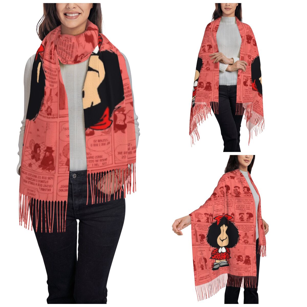 Women's Tassel Scarf Mafaldas  - đánh giá và giá Pashmina Wrap Large