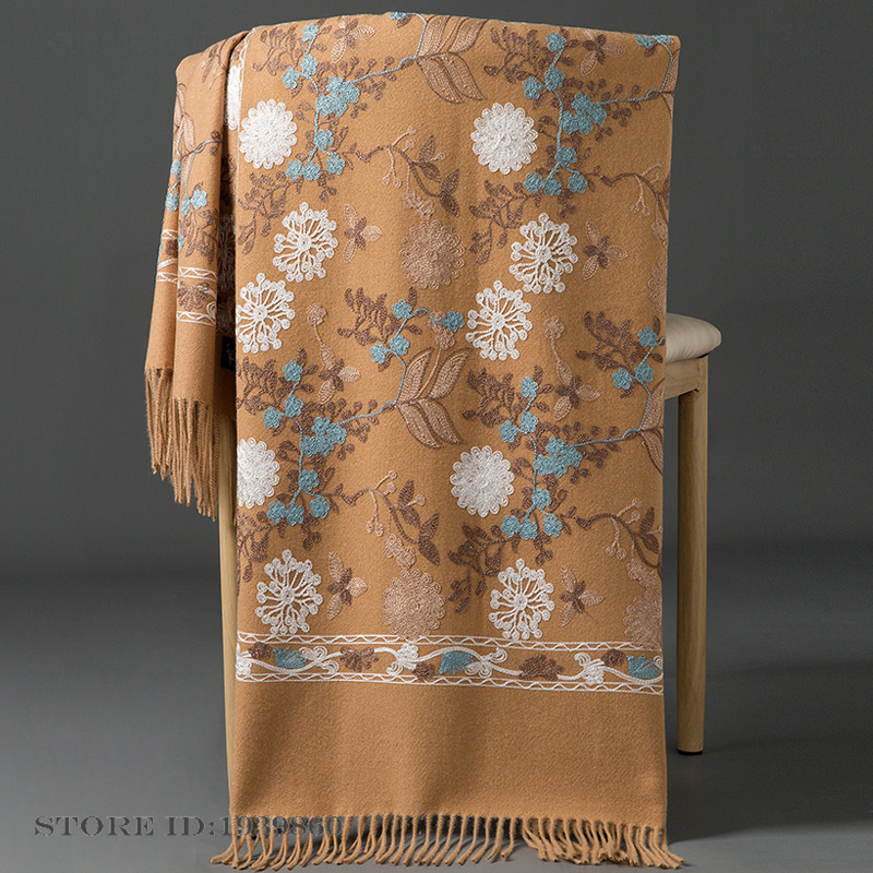 Women's Cashmere Pashmina Scar - đánh giá và giá Woven Scarf Blanket