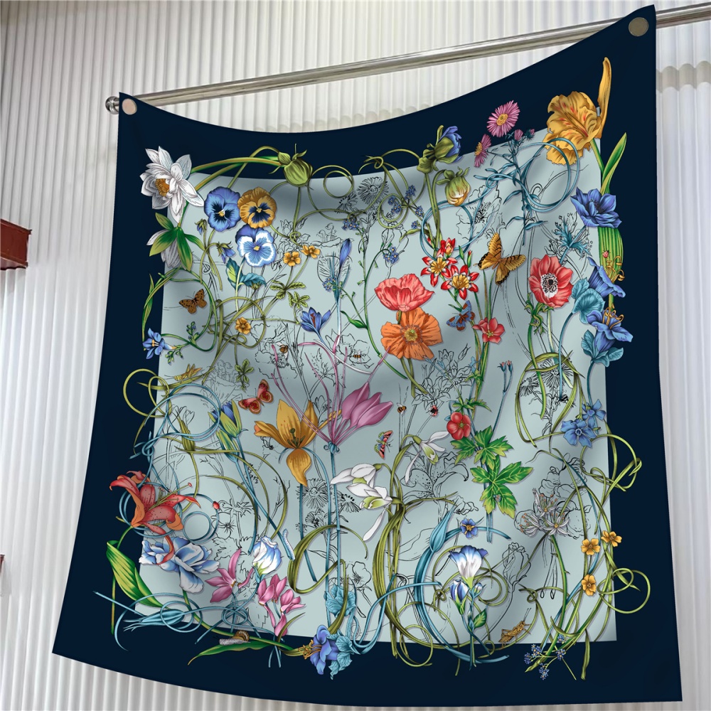 Silk Scarf Women Floral Printe - đánh giá và giá Scarf Silk Square