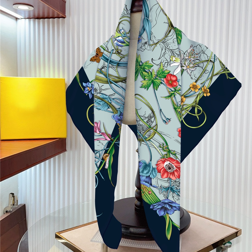 Silk Scarf Women Floral Printe - đánh giá và giá Scarf Silk Square