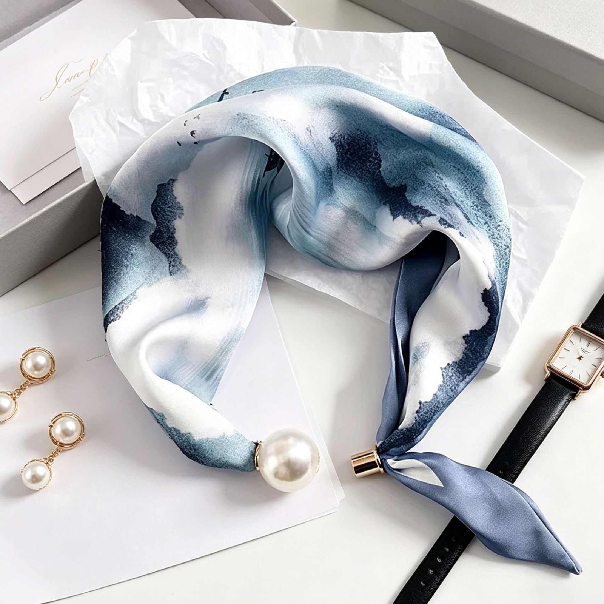 New Paisley Prints Pearl Tail  - đánh giá và giá Ascot Neck Scarf