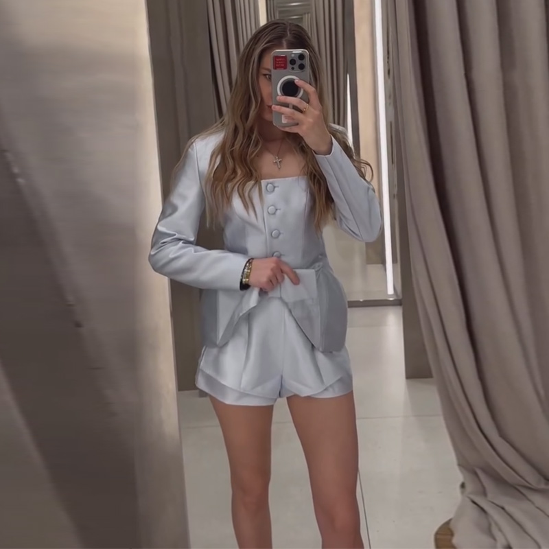 Casual Button Jacket Shorts Su - đánh giá và giá Pocket Square Set