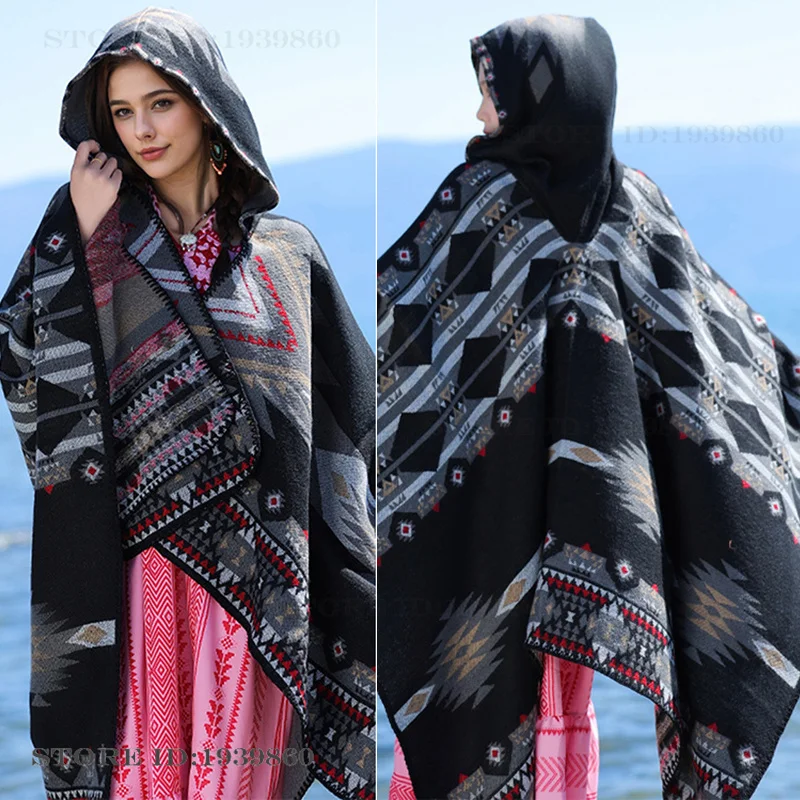Hooded Warmth Scarf Shawl Cape - đánh giá và giá Woven Scarf Blanket