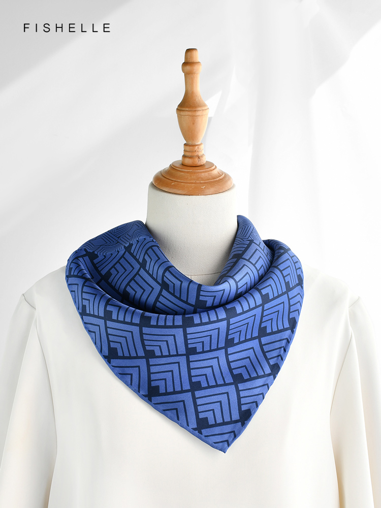 Geometric printed real silk tw - đánh giá và giá Scarf Silk Square