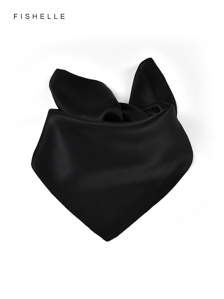 Solid color black pure silk sc - đánh giá và giá Scarf Silk Square