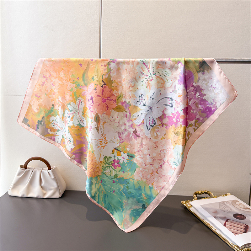 70*70cm Square Silk Scarf for  - đánh giá và giá Ascot Neck Scarf