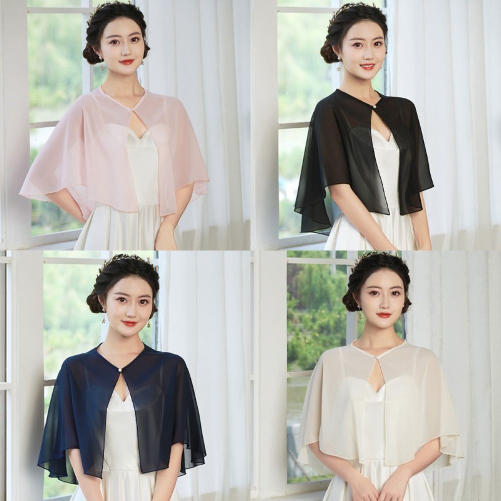 Vintage Sheer Chiffon Capelet  - đánh giá và giá Stole Wedding Shawl
