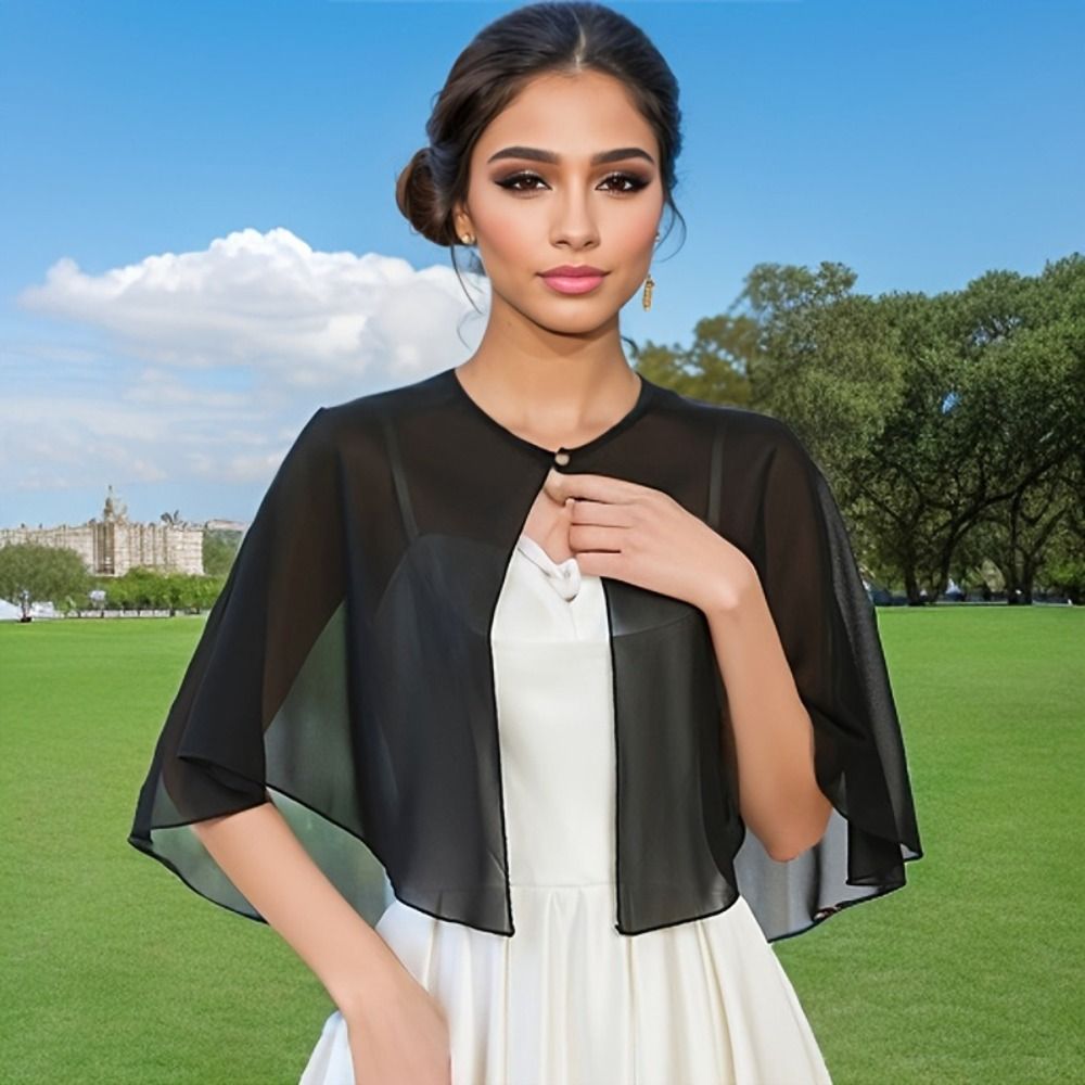 Vintage Sheer Chiffon Capelet  - đánh giá và giá Stole Wedding Shawl